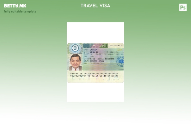 Шаблон за виза за Латвија во модерен стил